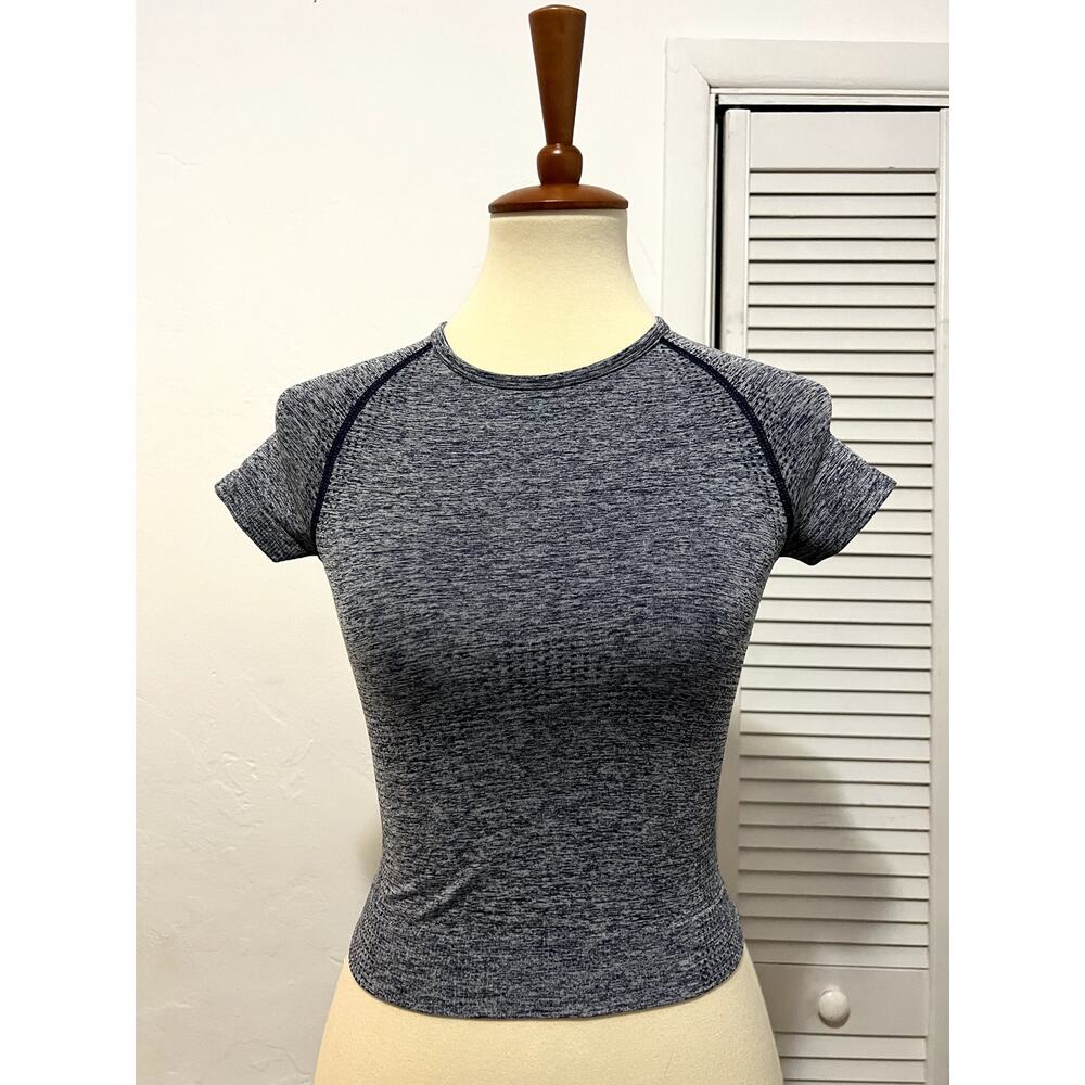 PINK Seamless Crop Tee Gray – XS